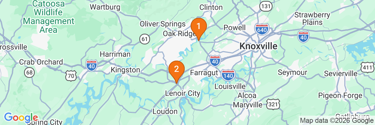 Map showing facility locations