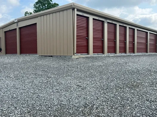 Outdoor storage units at All in One Storage.