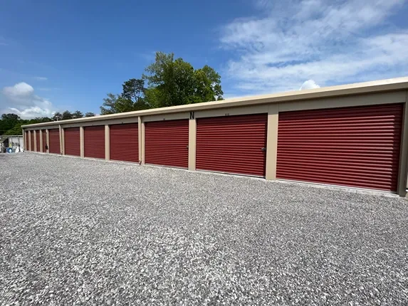 Outdoor storage units at All In One Storage.