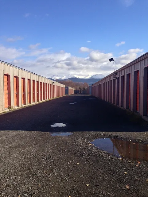 Outdoor storage units at Dimond Mini Storage.