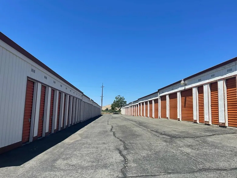 Outdoor storage units at Garden Drive Mini Storage.