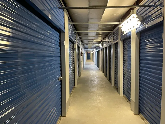 View of indoor storage units at Volunteer Storage Knoxville West facility.