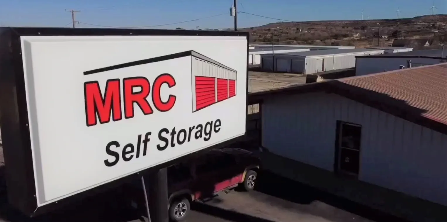 Signage at MRC Self Storage facility.