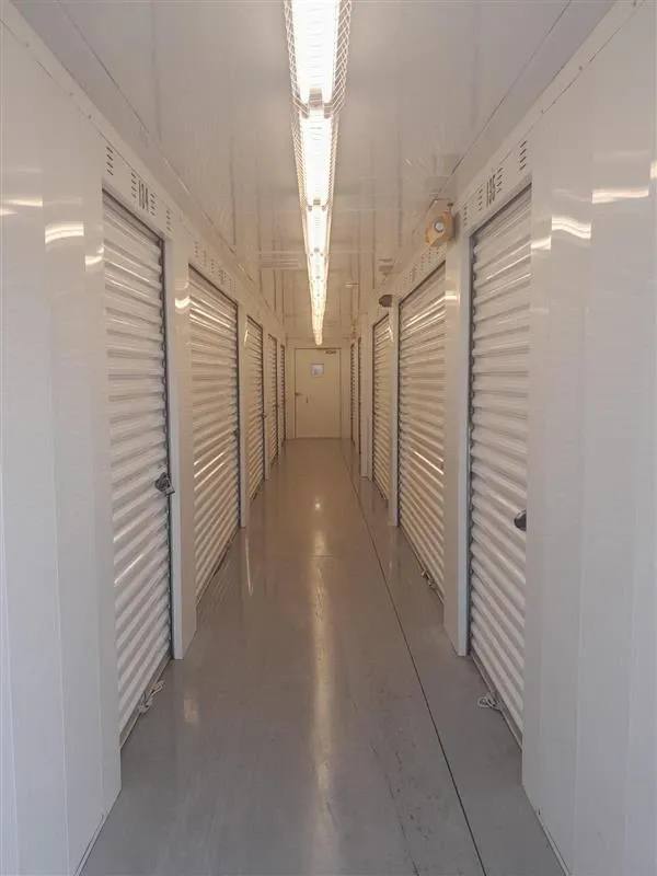 View of indoor storage units at PG-17 Storage facility.