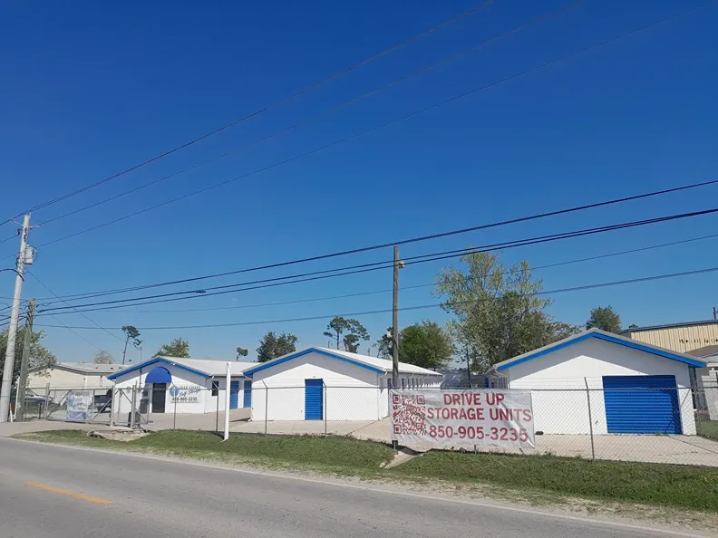 Multiple storage units with roll-up doors and easy access at Gulf Coast Self Storage Sherman Ave.